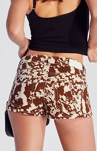 Pacsun Cow Print Denim Micro Shorts