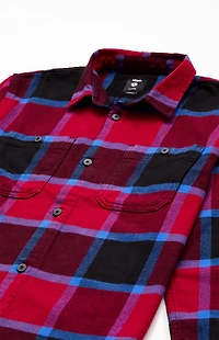 Vans Kids Larkspur Plaid Flannel Long Sleeve Shirt