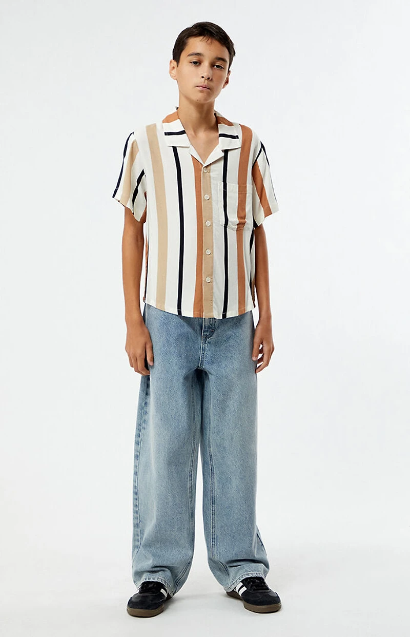 Pacsun Kids Stripe Camp Shirt
