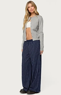 Edikted Mercer Pinstripe Wide Leg Sweatpants