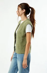 Daisy Street Boucle Zip Up Sweater Vest