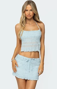 Edikted Mari Backless Ruffle Chiffon Top