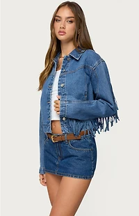 Edikted Maurice Fringed Denim Jacket