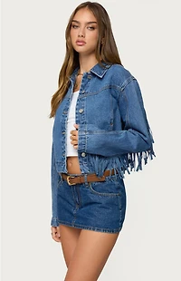 Edikted Maurice Fringed Denim Jacket