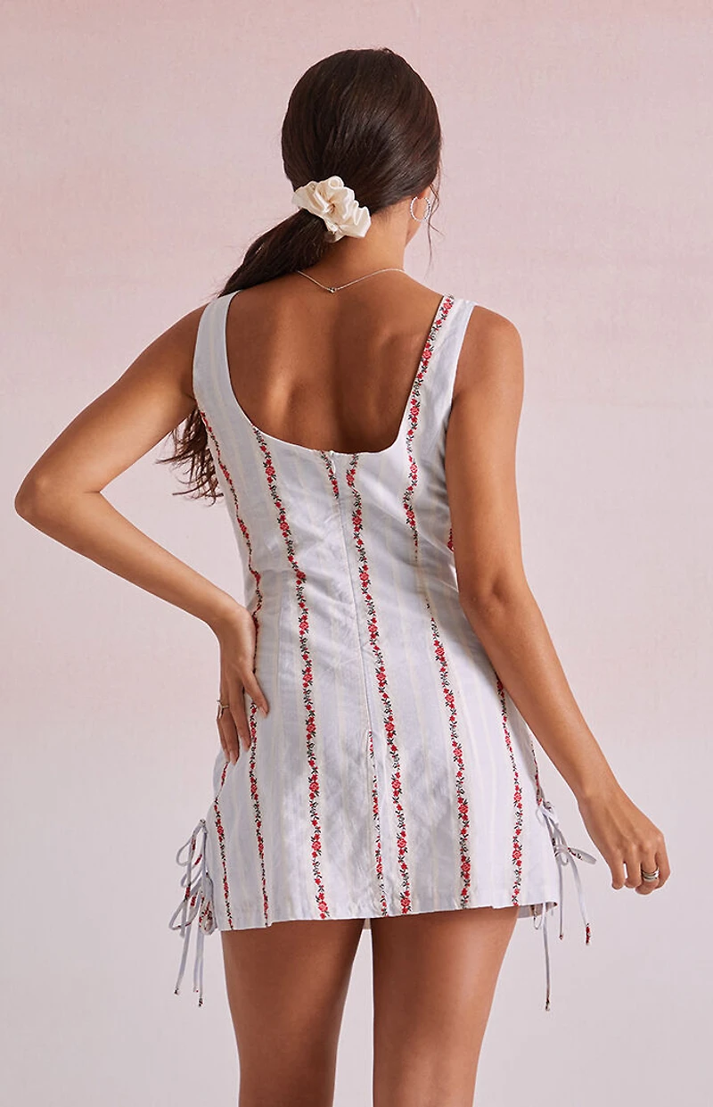 Beverly and Beck Katie Floral Stripe Mini Dress