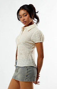 Your Favorite Magnolia Eyelet Short Sleeve Button Shirt