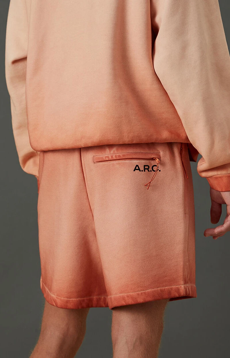 A.R.C. Active Burnt Orange Vintage Wash Heavyweight Fleece Sweat Shorts