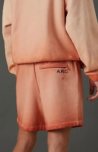 A.R.C. Active Burnt Orange Vintage Wash Heavyweight Fleece Sweat Shorts