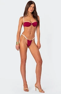 Edikted Leanna Contrast High Cut Bikini Bottom