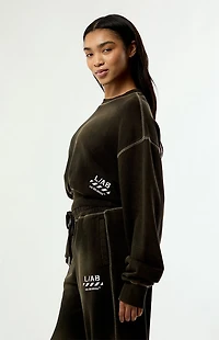 L/AB c/o Off-White Cropped Crew Neck Sweatshirt