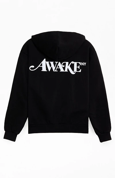 Awake NY Black Logo Full Zip Hoodie
