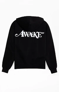 Awake NY Black Logo Full Zip Hoodie