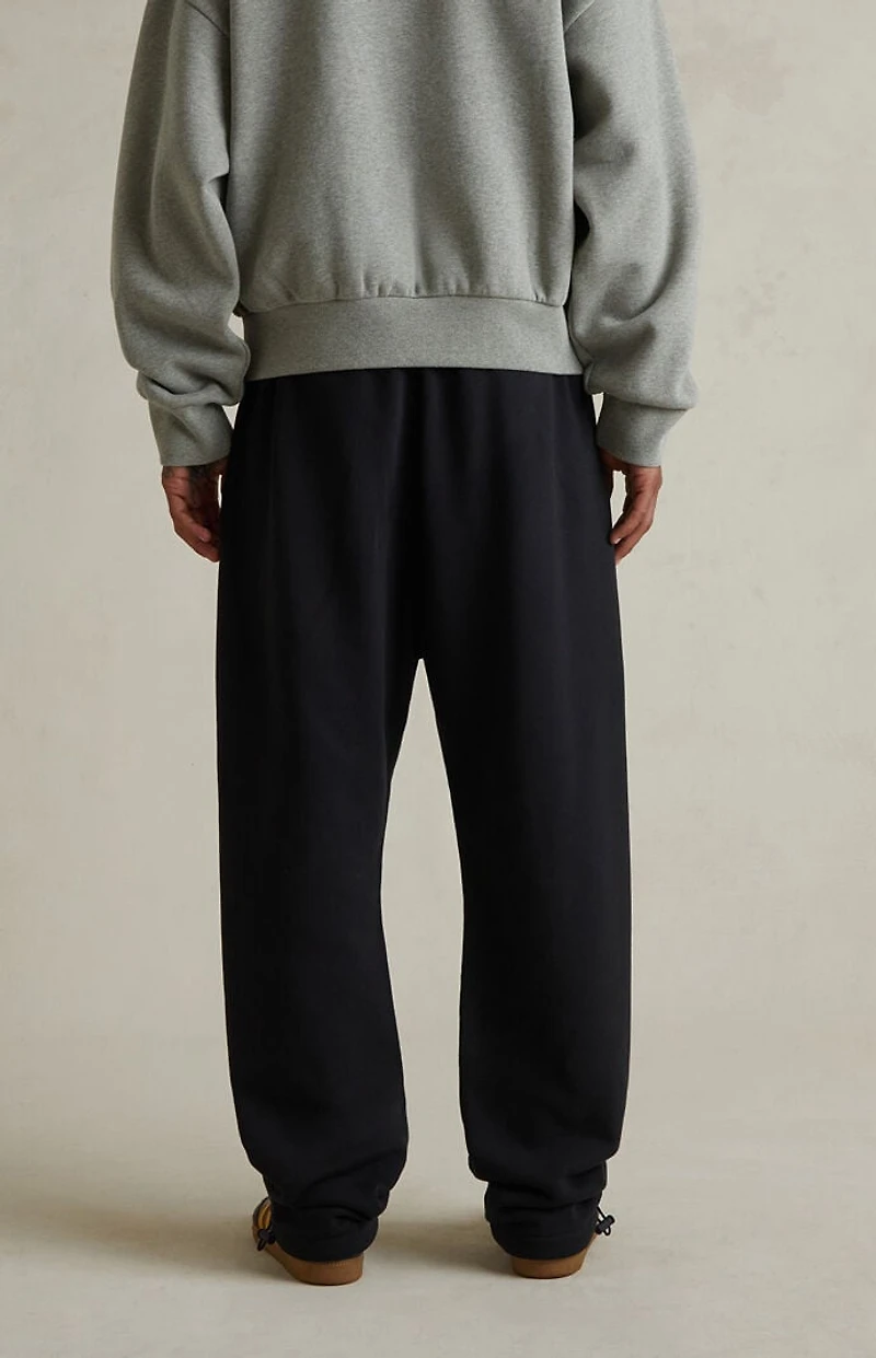 Fear of God ESSENTIALS Jet Black Fleece Relaxed Sweatpants