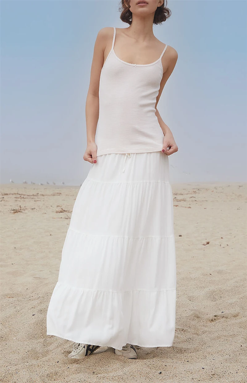 John Galt Pink & White Striped Bow Skylar Tank Top