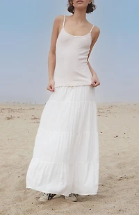 John Galt Pink & White Striped Bow Skylar Tank Top