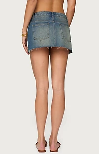 Edikted Shaina Iridescent Denim Mini Skirt
