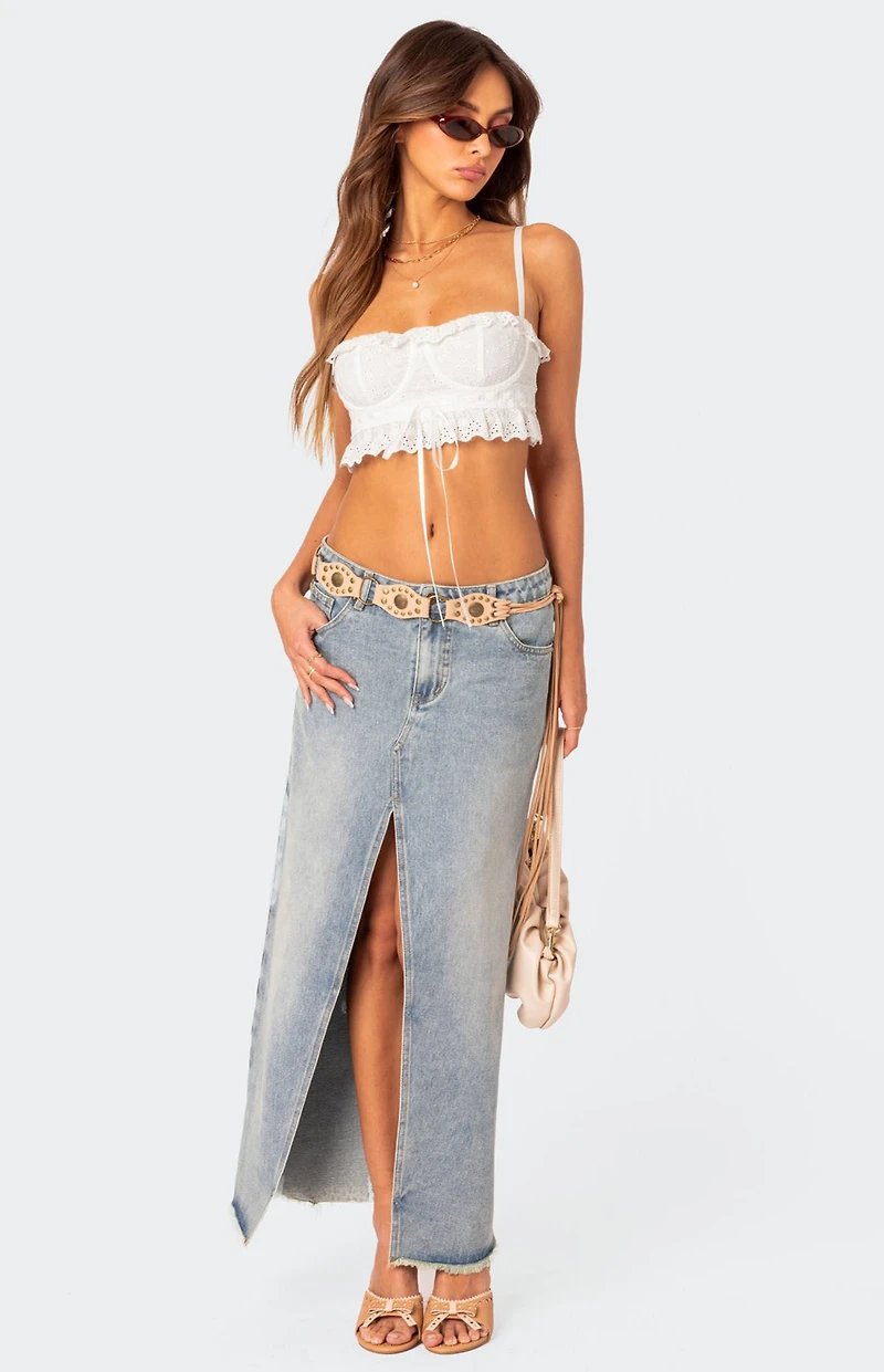 Edikted Mandy Cropped Cotton Lace Corset