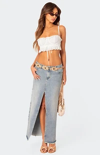 Edikted Mandy Cropped Cotton Lace Corset