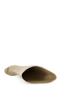 AZALEA WANG Women's Vincent Nude Peep Toe Wedge Heels