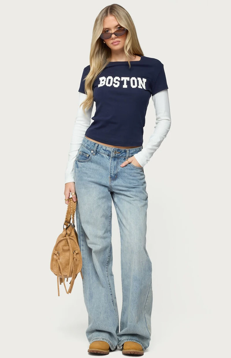 Edikted Boston Layered Long Sleeve T-Shirt