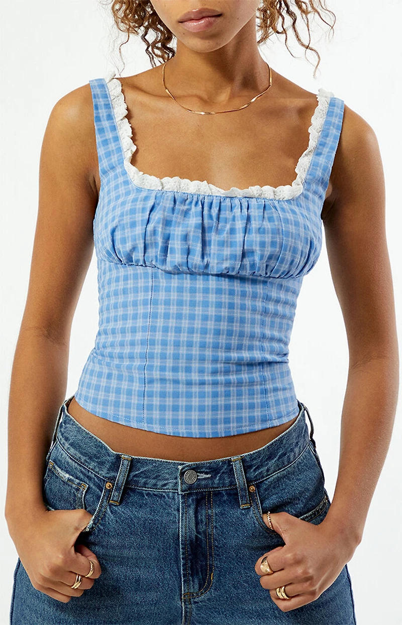Your Favorite Plaid Corset Tank Top