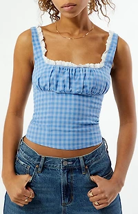 Your Favorite Plaid Corset Tank Top
