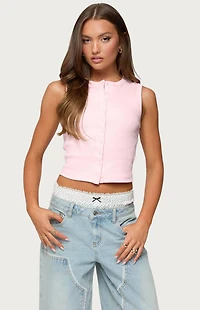 Edikted Basel Button Up Tank Top