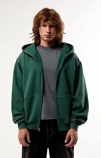 Pacsun Green Snow Wash Full Zip Hoodie