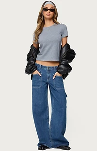 Edikted Connie Low Rise Baggy Carpenter Jeans