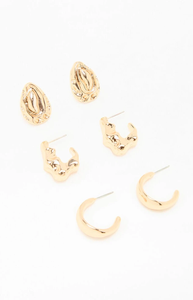 Pacsun 3 Pack Zoey Chunky Earrings