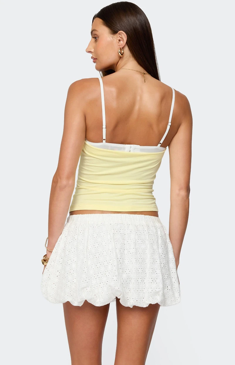 Edikted Linnea Layered Contrast Lacey Bra Top