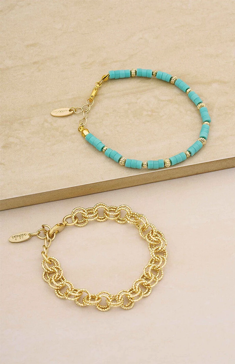 Ettika Luck & Love Turquoise Beaded Choker Necklace