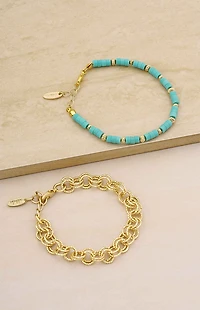 Ettika Luck & Love Turquoise Beaded Choker Necklace