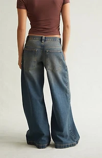 Pacsun Sloane Low Rise Ultra Baggy Jeans Dark Blue Tint
