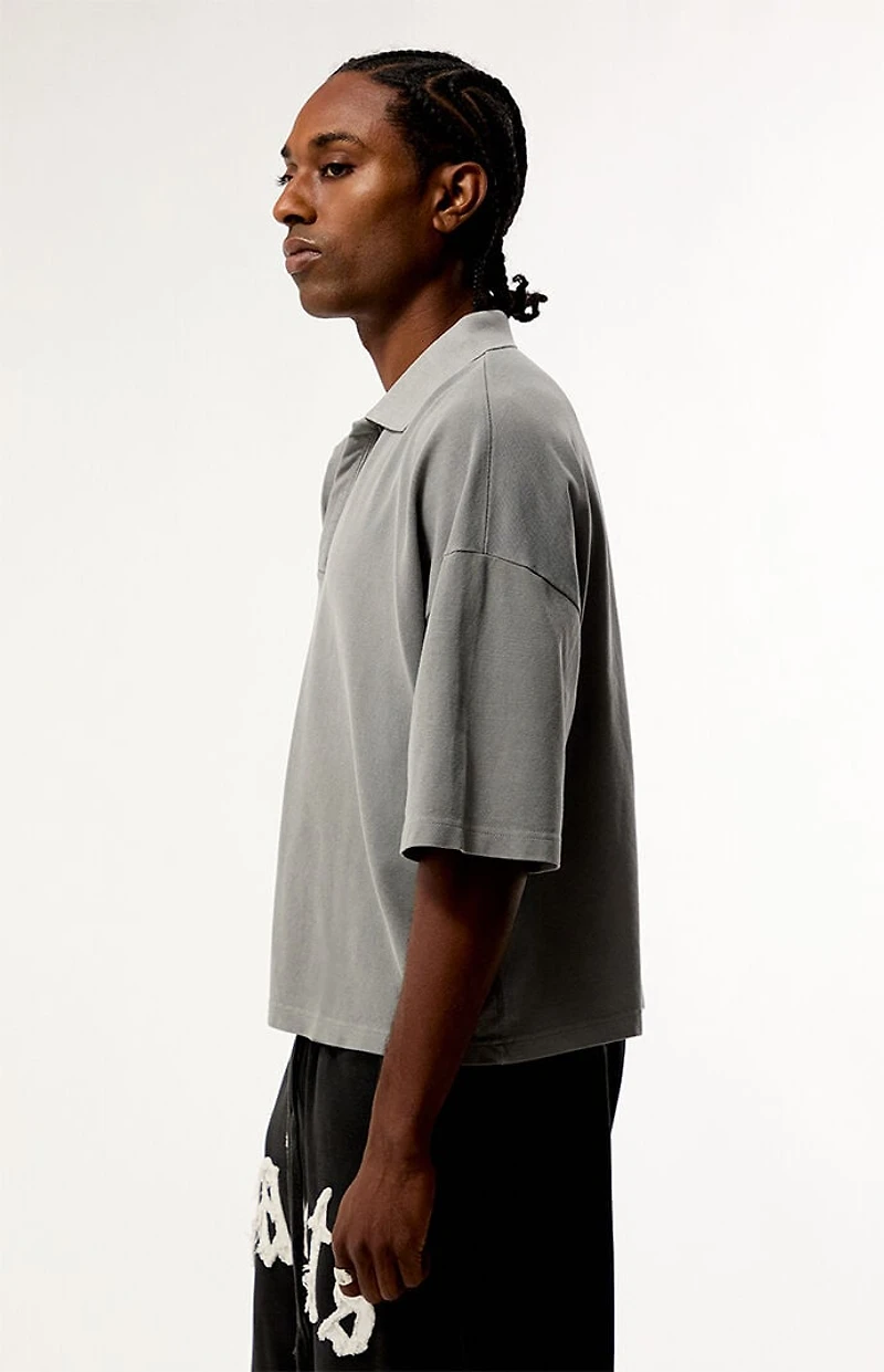 Pacsun Gray Solid Polo Shirt