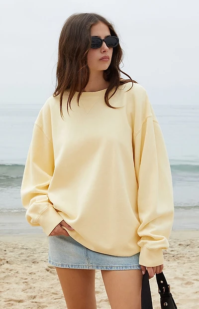 John Galt Yellow Erica Crew Neck Sweatshirt