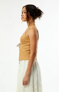 Your Favorite Liz Twill Lace-Up Tank Top