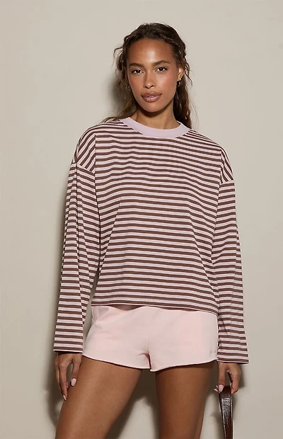 Pacsun Drew Striped Boxy Long Sleeve T-Shirt