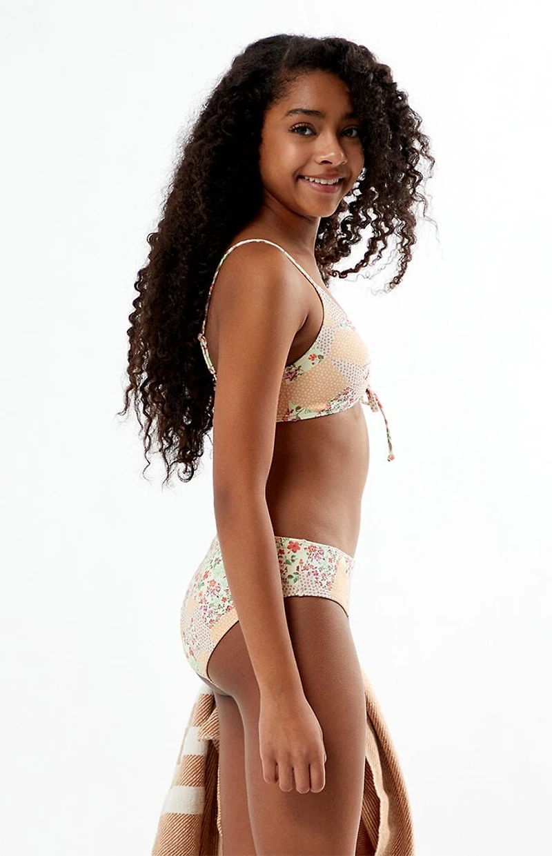 Pacsun Kids Patchwork Cinched Tank & Mid Rise Bikini Set