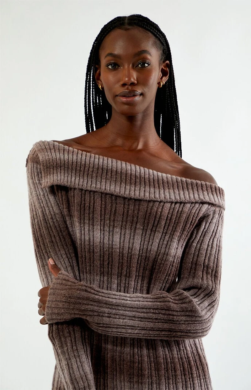 Daisy Street Space Dye Asymmetrical Sweater