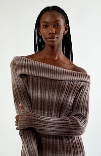 Daisy Street Space Dye Asymmetrical Sweater