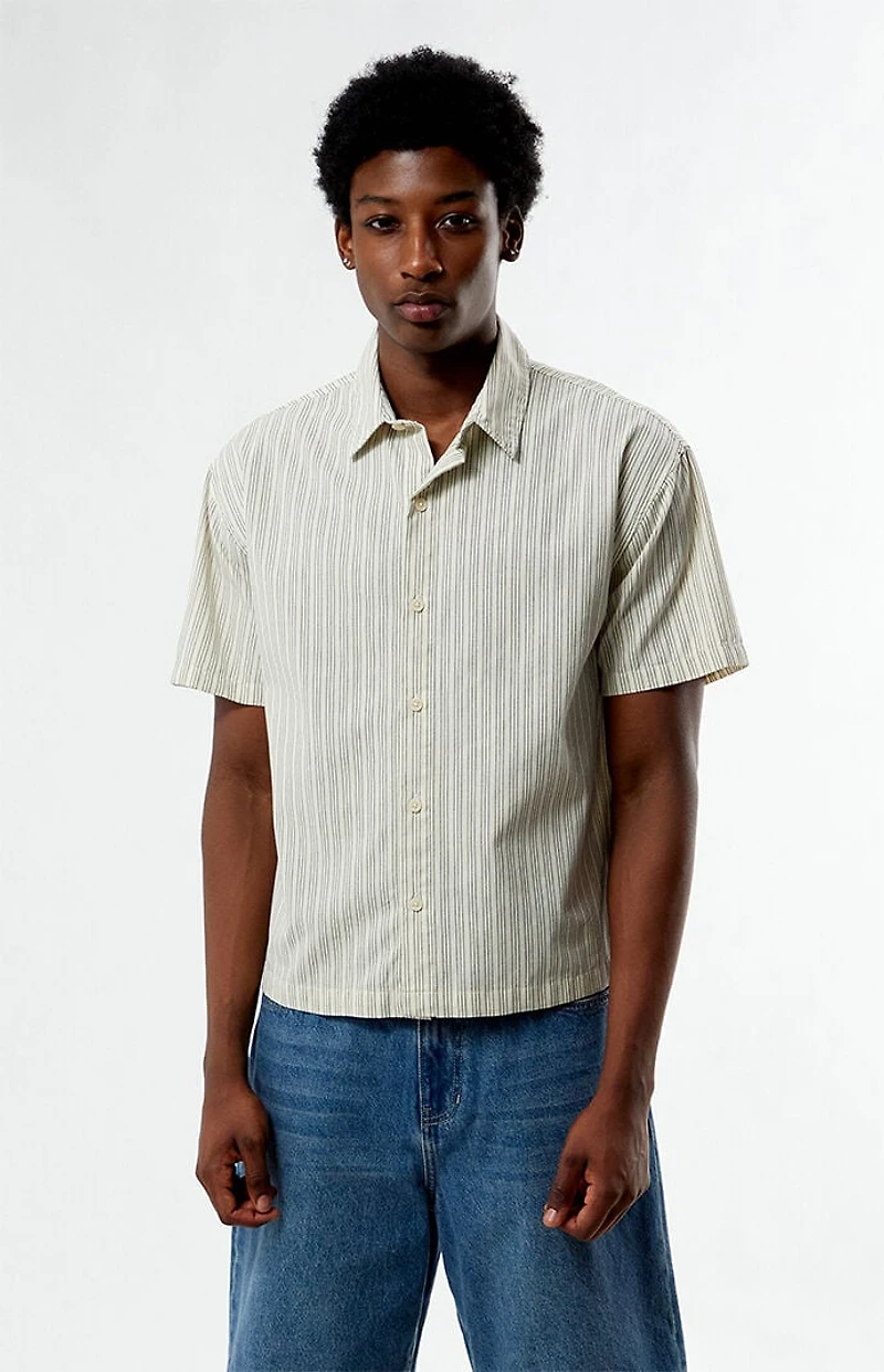 Pacsun Oxford Striped Camp Shirt