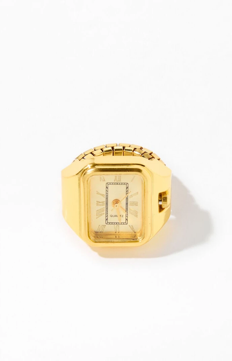 Pacsun Gold Rectangle Watch Ring