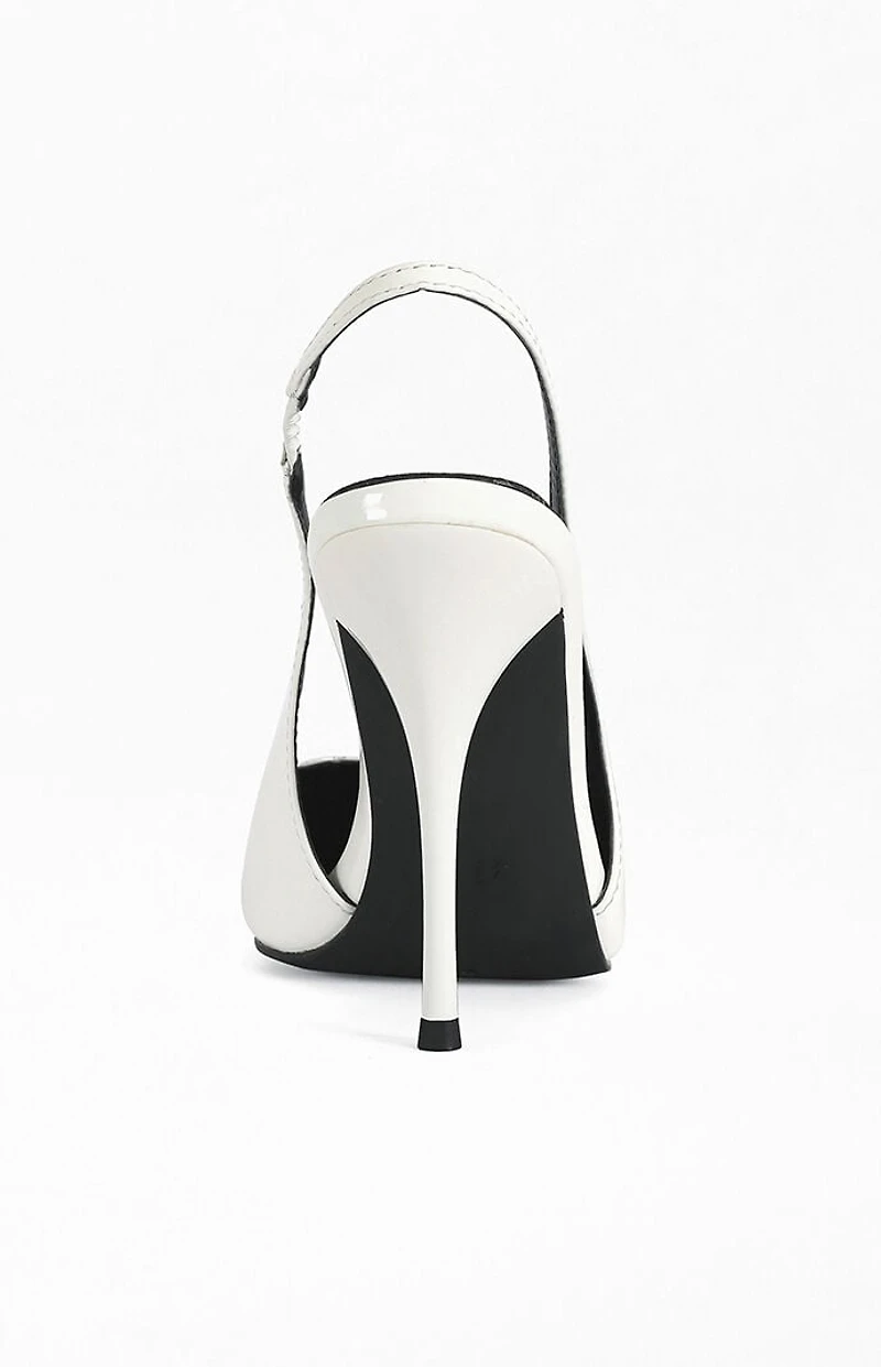 AZALEA WANG Women's Sylva White Slingback Stiletto Pumps