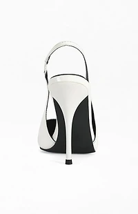 AZALEA WANG Women's Sylva White Slingback Stiletto Pumps