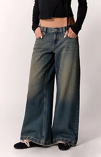 Pacsun Sloane Low Rise Ultra Baggy Jeans Dark Blue Tint