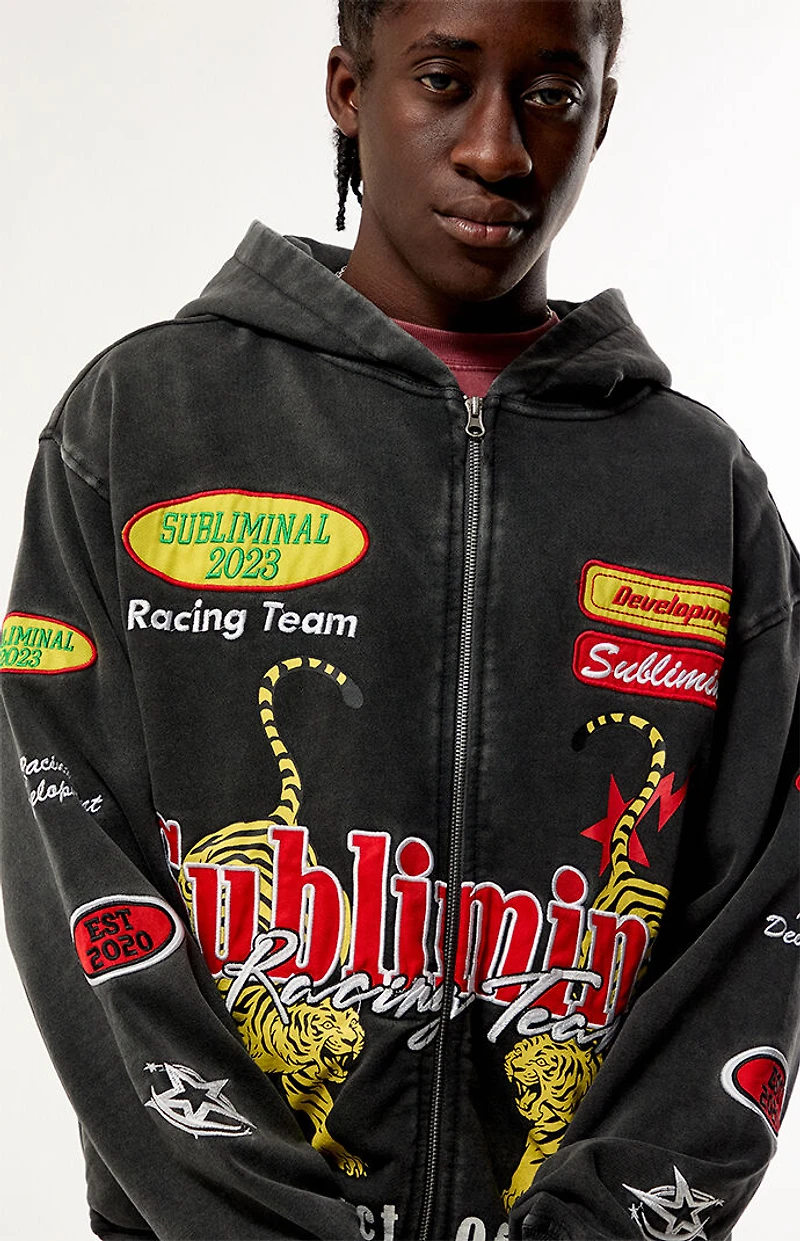 Pacsun Subliminal Racing Full Zip Hoodie