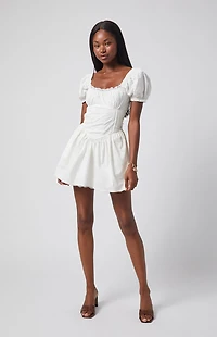 Beverly and Beck Lauren Lace Trim Mini Dress
