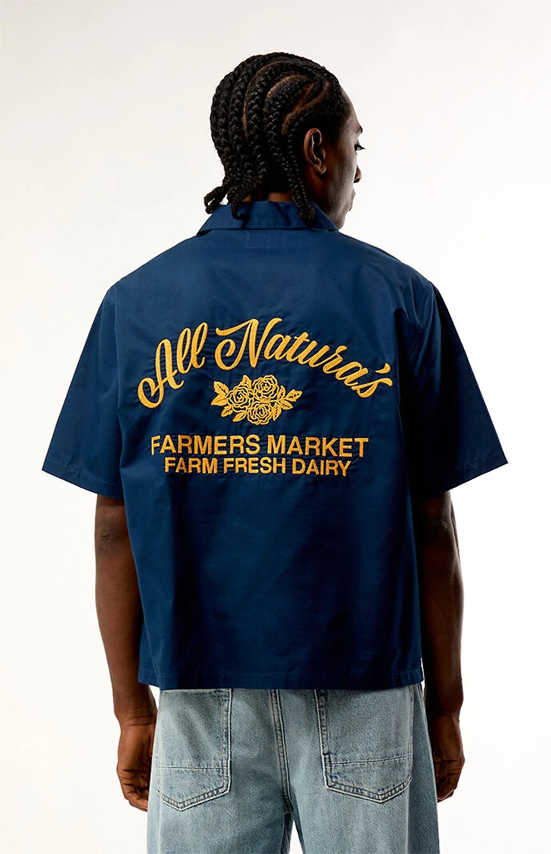 Pacsun Navy Market Camp Shirt