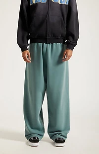 Pacsun Green Washed Fleece Extreme Baggy Sweatpants